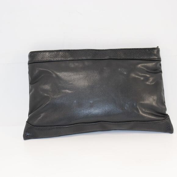 Genesis Vintage Black Clutch Purse Leather - Picture 2 of 6